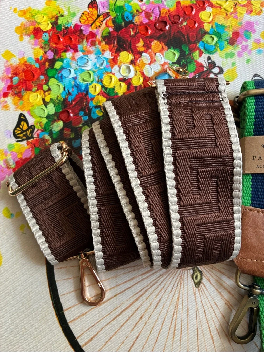Panache Navy/Green Adjustable Bag Straps.